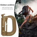 Outdoor D-Shaped Backpack Carabiner Plastic Steel Hanging Clasp (Khaki) Newly