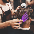 Wide Teeth Afro Hair Fork Comb Unisex Hairstyle Curly Insert Brush (Purple)