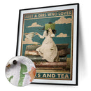 #A Retro Girl Poster Oil Paint By Numbers Kit DIY Frameless Drawing Picture fo