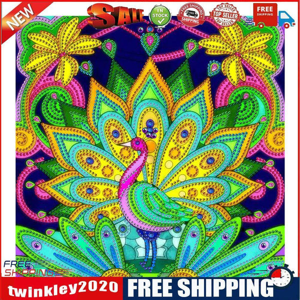 Part Drill Special Shaped DIY Colorful Peafowl Picture 5D Diamond Painting