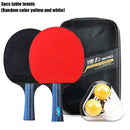 2 Professional Table Tennis Racket Long Paddle Pong + Sets Bat 40mm 3 Balls C9B7