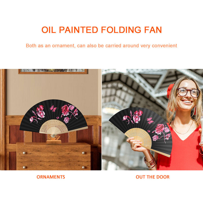 Butterfly Folding Fan DIY Handmade Oil Paint By Numbers Art Craft(SX37)