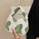 Female Fluffy Hit Color Shoulder Bag Women Casual Single Shoulder Strap Handbag