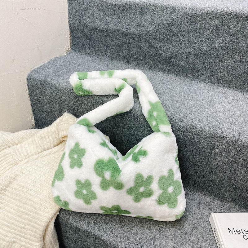 Women Soft Warm Plush Handbags Autumn Winter Fluffy All-Match Phone Evening Bags