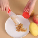 Multifunctional Fruit Peeler with Rubbish Bin Vegetable Skin Cutter (Red)