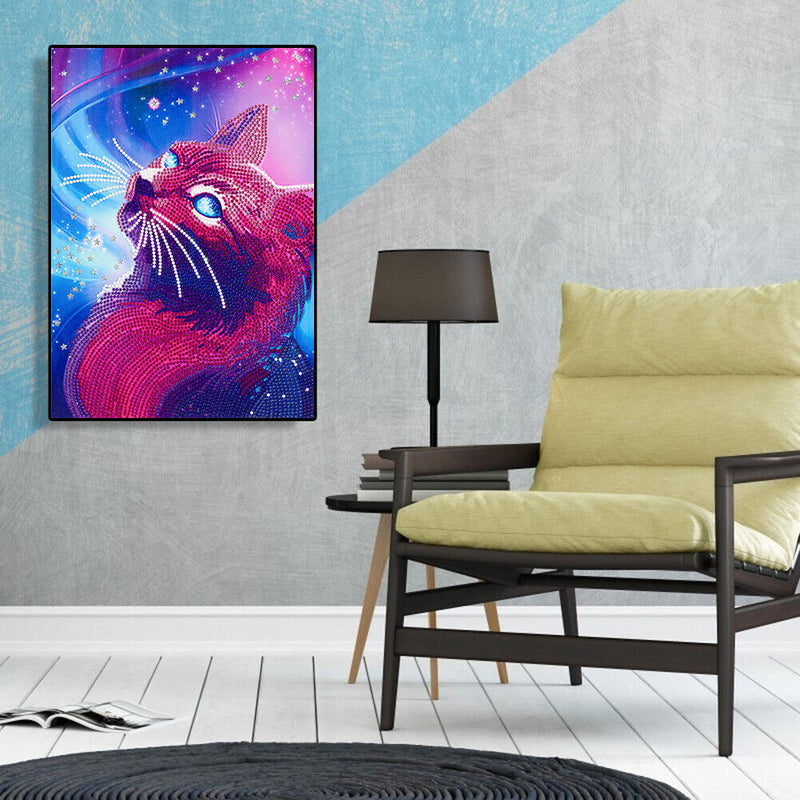 Partial Drill 5D DIY Special Shaped Drill Diamond Painting Lovely Cat Kit