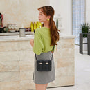 Fashion Women Shoulder Bag PU Ladies Small Square Messenger Pouch (Black)