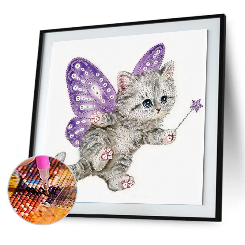 5D DIY Part Special Shaped Drill Diamond Painting Cat Art Decor (YX292) Newly