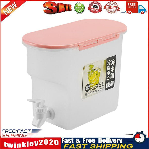 Cold Kettle with Faucet Refrigerator Lemonade Cool Juice Bucket Jug (Pink) Newly