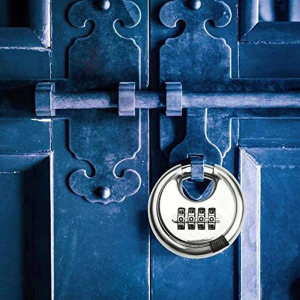 Door Warehouse 4-Position Combination Disc Padlock Rust-Proof Stainless Steel