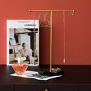 Jewelry Display Stand T-shape Earring Necklace Rack Tabletop Holder (Black)