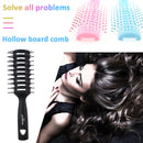 Hollow Massage Comb Anti-Static Wet Dry Scalp Styling Hair Brush (Black) Newly