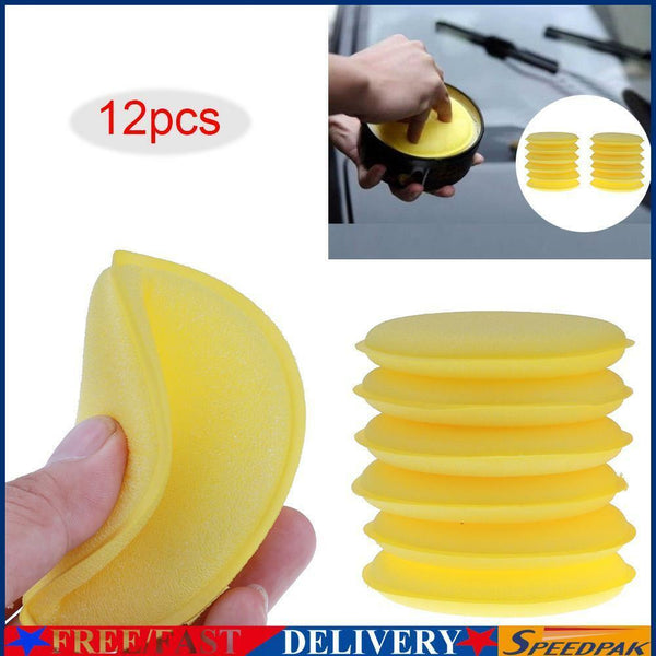 12pcs/lot Car Yellow Foam Waxing Pads Applicator Polish Vehicle Sponge #F