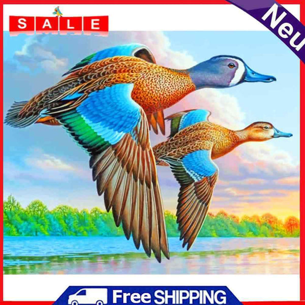 Oil Paint By Numbers Blue Wings Geese Frameless Picture Craft Living Room Decor
