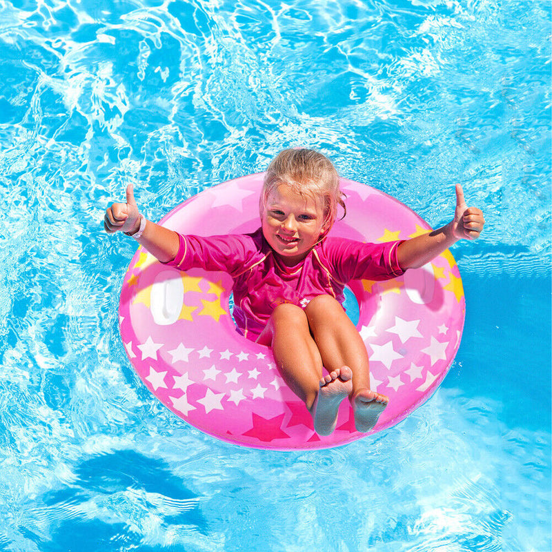 Inflatable Swimming Rings Adults Pool Beach Floating Swim Circle (Pink)