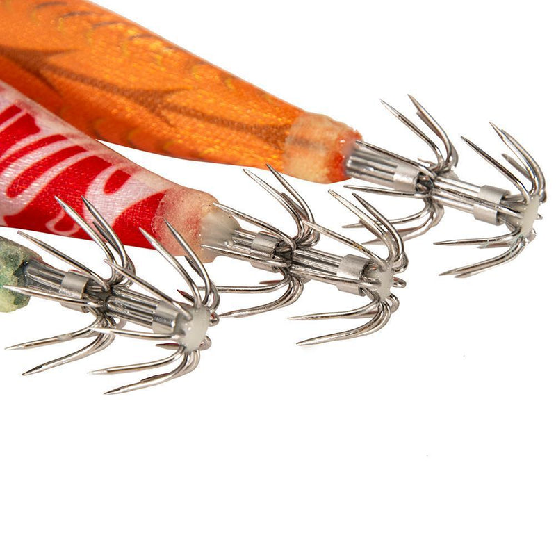 10pcs Bionic Shrimp Baits Set w/ Double-Layer Hooks for Cuttlefish Fishing