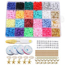 Flat Round Polymer Clay Spacer Beads Bracelet Accessories Jewelry Making Sets