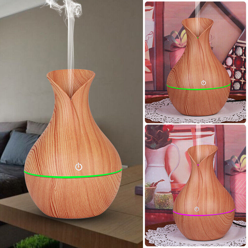Ultrasonic Humidifier Fashion Bedroom Mini Electric Wood Grain Aroma Humidifier