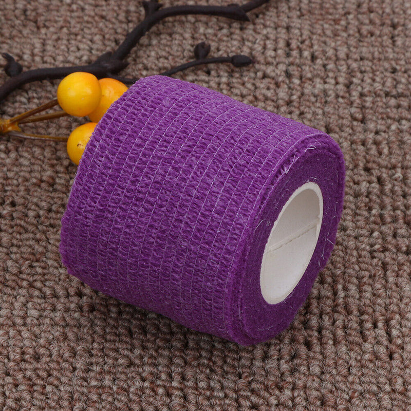 Sport Bandage Self Adherent Wrap Grip Roll Knee Protector (Purple)