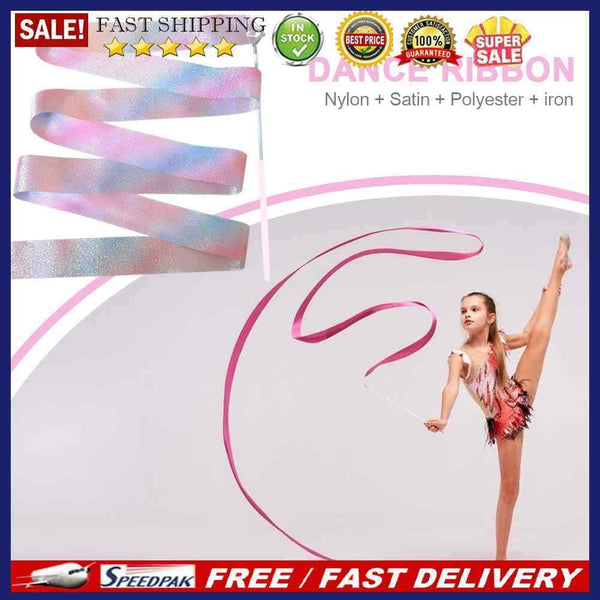 Gym Ribbons 4 Meters Gymnastics Ballet Streamer Twirling Rod Stick Flashing Star