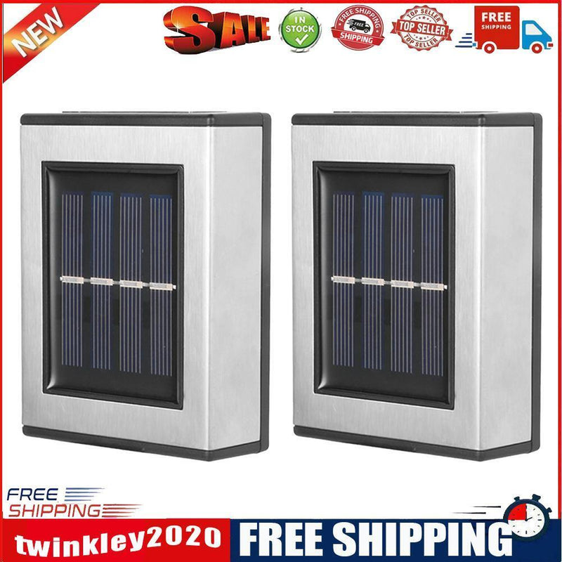 8pcs LED Solar Lights Wall-Mounted Waterproof Garden Lamps (Warm Light)