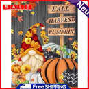 DIY Pumpkin Gnome Mosaic Full Round Diamond Drawing Handmade Rhinestone Craft