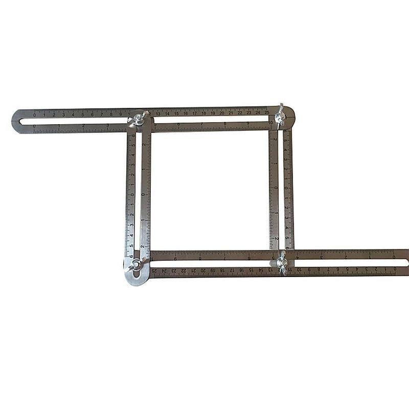 Stainless Steel Four Folding Ruler Measure Angle Four-Sided Protractor Tool