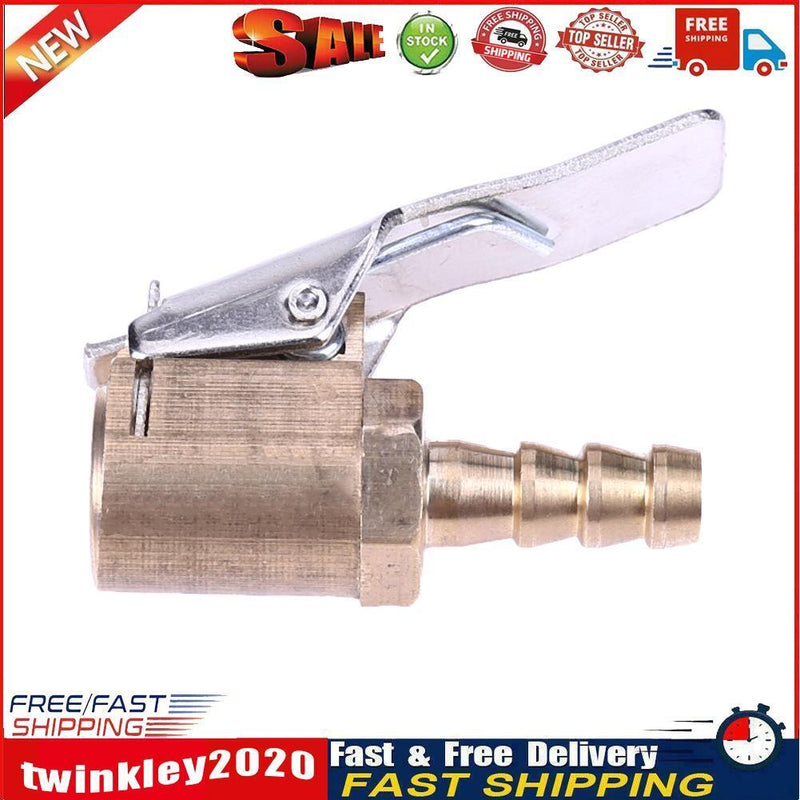 6mm Brass Car Truck Tire Inflator Air Valve Connector Clip-on Air Chuck Newly