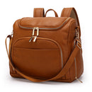 PU Large Capacity Diaper Bag Mommy Bag Backpack for Travel Totes (Brown)