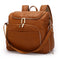 PU Large Capacity Diaper Bag Mommy Bag Backpack for Travel Totes (Brown)