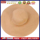 Straw Cap Elegant Large Brim Women Beach Solid Color Visor Hat Foldable Sun C