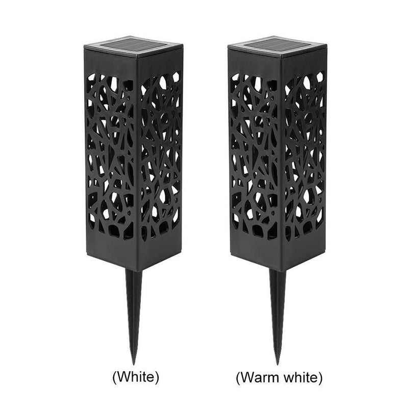 Solar Waterproof Hollow Lamp Lawn Stakes Sensor Garden Light (Warm White)