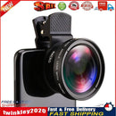 2 in 1 Lens Universal Clip 37mm Cell Phone Lens 0.45x 49UV HD Lens (Black) Newly