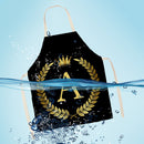 Letter A Printed Linen Apron Kitchen Waterproof Home Cooking Bibs (82x68cm)
