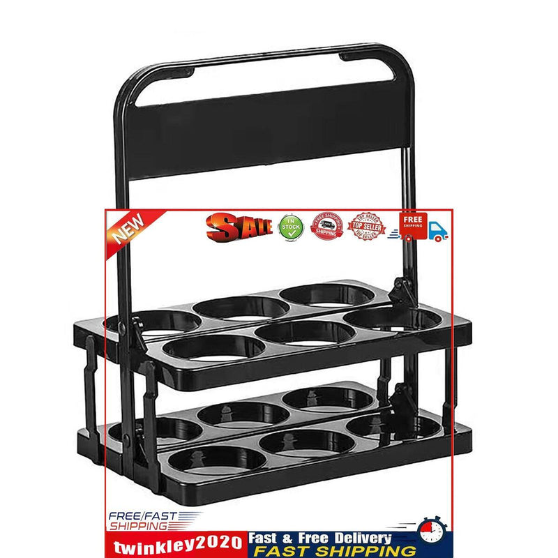 Portable Beer Rack Foldable Plastic Beer Basket Durable Wine Rack (Black) Newly