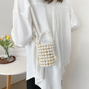 Mini Pearls Shoulder Bag Women Clutch Drawstring Bucket Small Crossbody Handbag