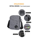 Men Retro Oxford Spinning Shoulder Bag Sports Outdoor Travel Handbag (Grey)