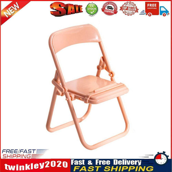 Mini Mobile Holder Creative Folding Chair Table Cell Phone Stand (Pink) Newly