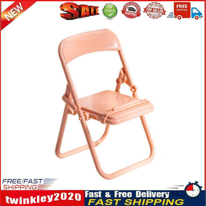 Mini Mobile Holder Creative Folding Chair Table Cell Phone Stand (Pink) Newly