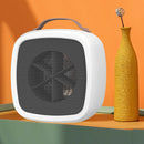 500w Mini Electric Heating Fan with Handle Desktop Warm Air Blower (White) Newly