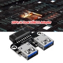 USB 3.0 20 Pin Female to Dual USB 3.0 Type A Female Motherboard Adapter (A)
