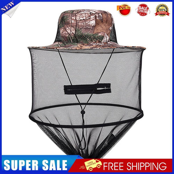 Mosquito Hat Visor Bee Keeping Net Insect Neck Head Cover (Leaf Camouflage)