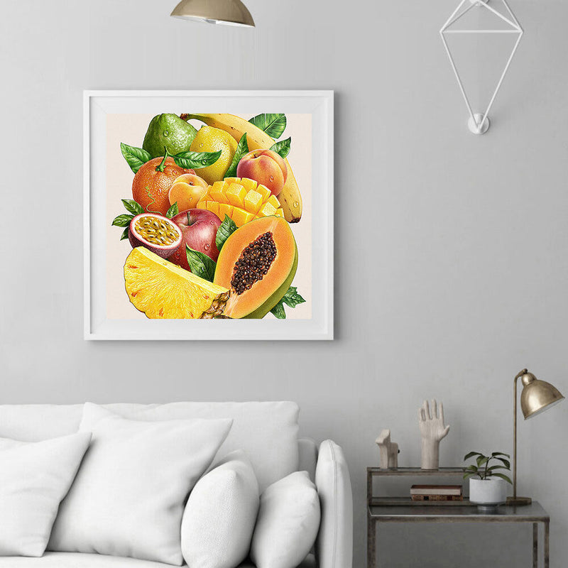 5D DIY Fruits Full Round Diamond Painting Kit Mosaic Picture Wall Art Decoration
