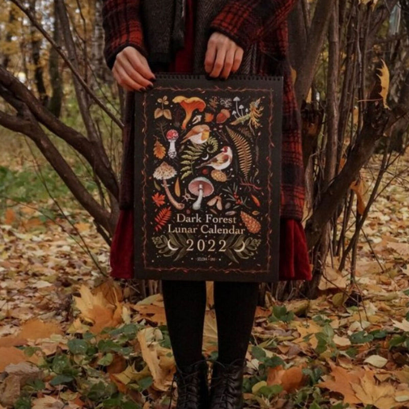 Dark Forest 2022 Lunar Calendar - Moon Phases Hanging Calendar Decoration