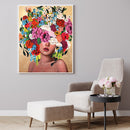 Girl with Flowers Oil Paint By Numbers Kit Frameless Drawing Picture Wall Decor
