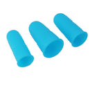 Anti-slip Hot Glue Gun Finger Caps Silicone Finger Cover Sleeve (Blue 3pcs)