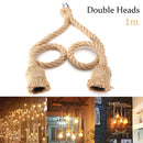 3.28ft Hemp Rope Electric Wire for DIY E27 Bulb Pendant Light (Double Head)