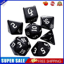 7pcs/Set Multi-Sided Digital Dices D4 D6 D8 D10 D12 D20 for TRPG (White)
