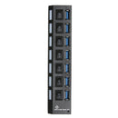7 PORT USB 3.0 HUB 5 Gbps With Power On/Off Switch Adapter Cable For PC