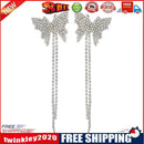 Retro Butterfly Rhinestone Dangle Earrings Women Tassel Long Ear Jewelry